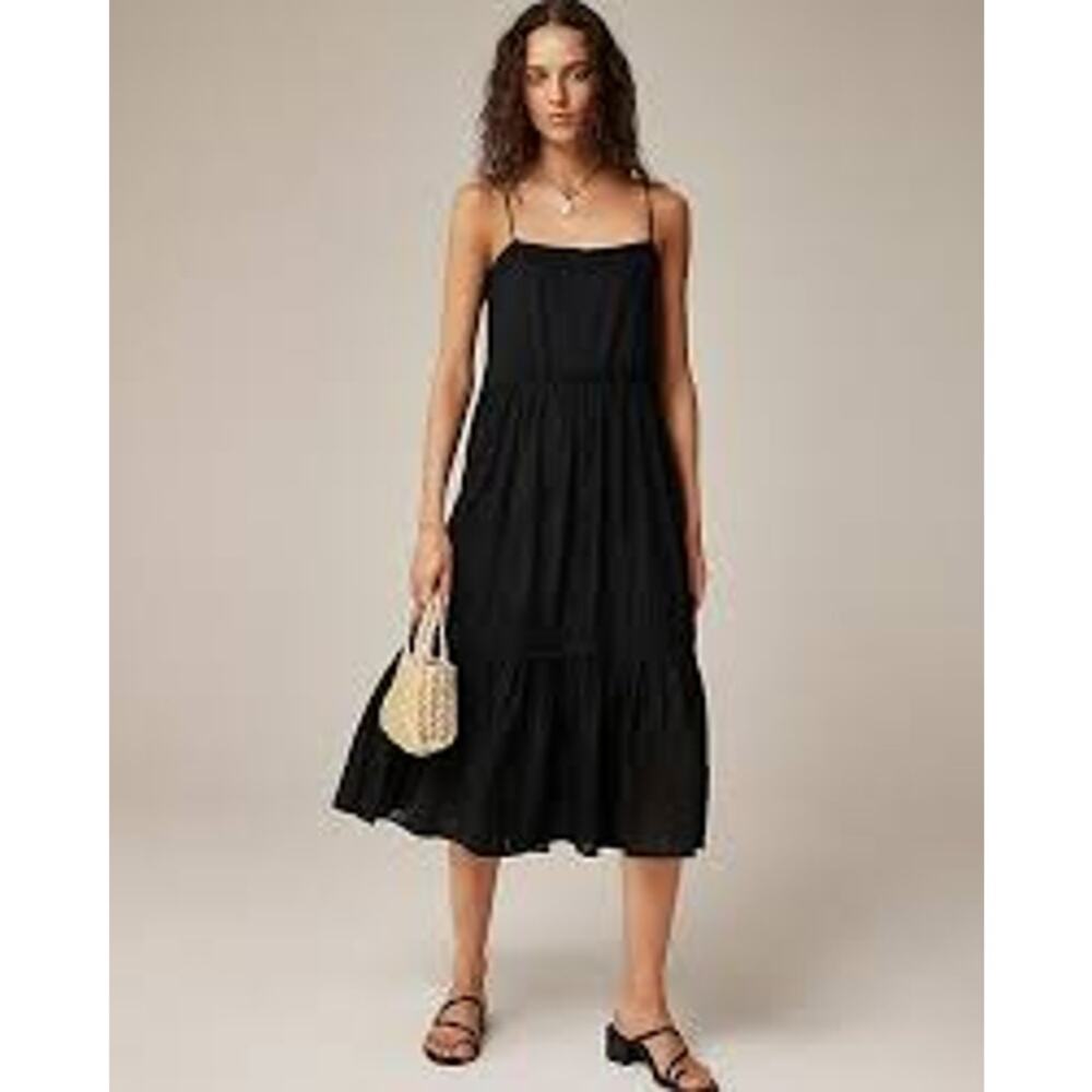 NWT J Crew Sorrento Dress in Cotton Voile Eyelet Black M